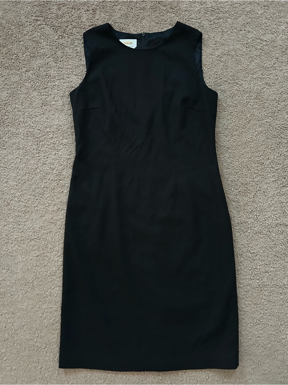 Talbots Women’s Black Sleeveless Midi Sheath Dress size 6 Made in USA